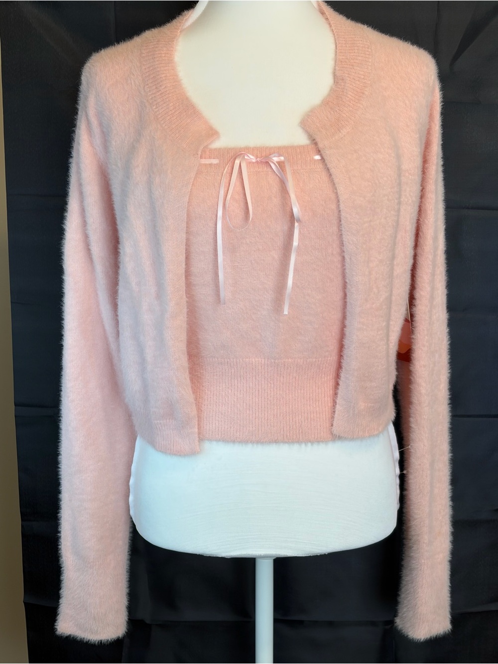 Heart & Moon Soft Knit Pink Crop Sweater Set